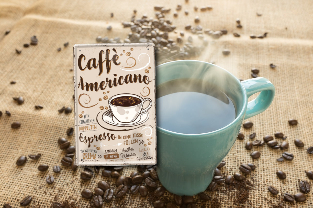 Tin sign "Caffe Americano" 20x30cm