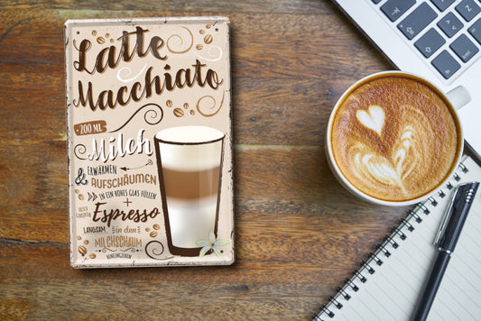 Blechschild ''Latte Macchiato'' 20x30cm