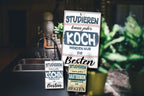 Blechschild ''Studieren kann jeder Köchin'' 20x30cm