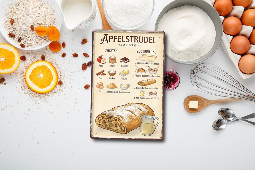 Blechschild ''Apfelstrudel'' 20x30cm