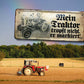 Blechschild ''Mein Traktor tropft nicht, er markiert'' 28x12cm