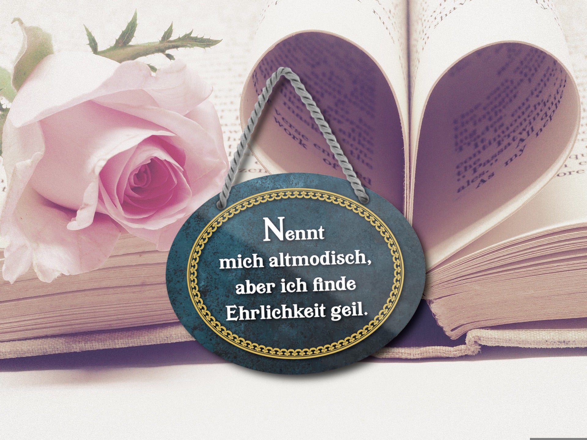 Blechschild ''Nennt mich altmodisch, Ehrlichkeit geil'' 18x14cm