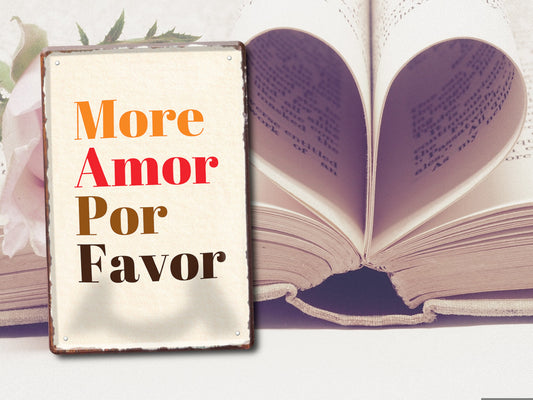 Blechschild ''More amor por favor'' 20x30cm