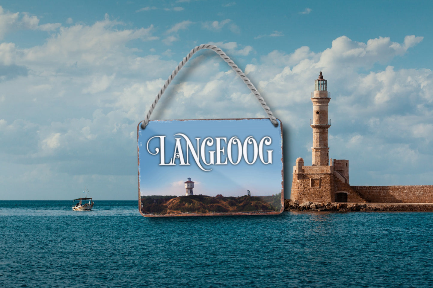 Blechschild ''Langeoog'' 18x12cm