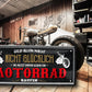 Blechschild ''Geld allein macht nicht glücklich Motorrad'' 28x12cm