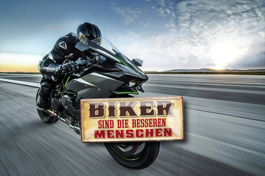 Blechschild ''Biker sind die besseren Menschen'' 28x12cm