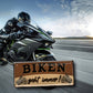 Blechschild ''Biken geht immer!'' 28x12cm