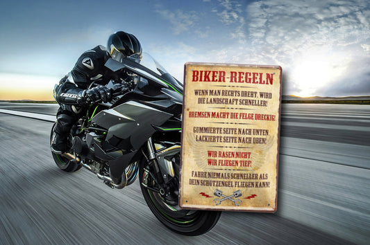 Blechschild ''Biker Regeln'' 20x30cm