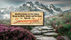 Blechschild ''Wanderschuhe an den Füßen Sommerglück'' 28x12cm