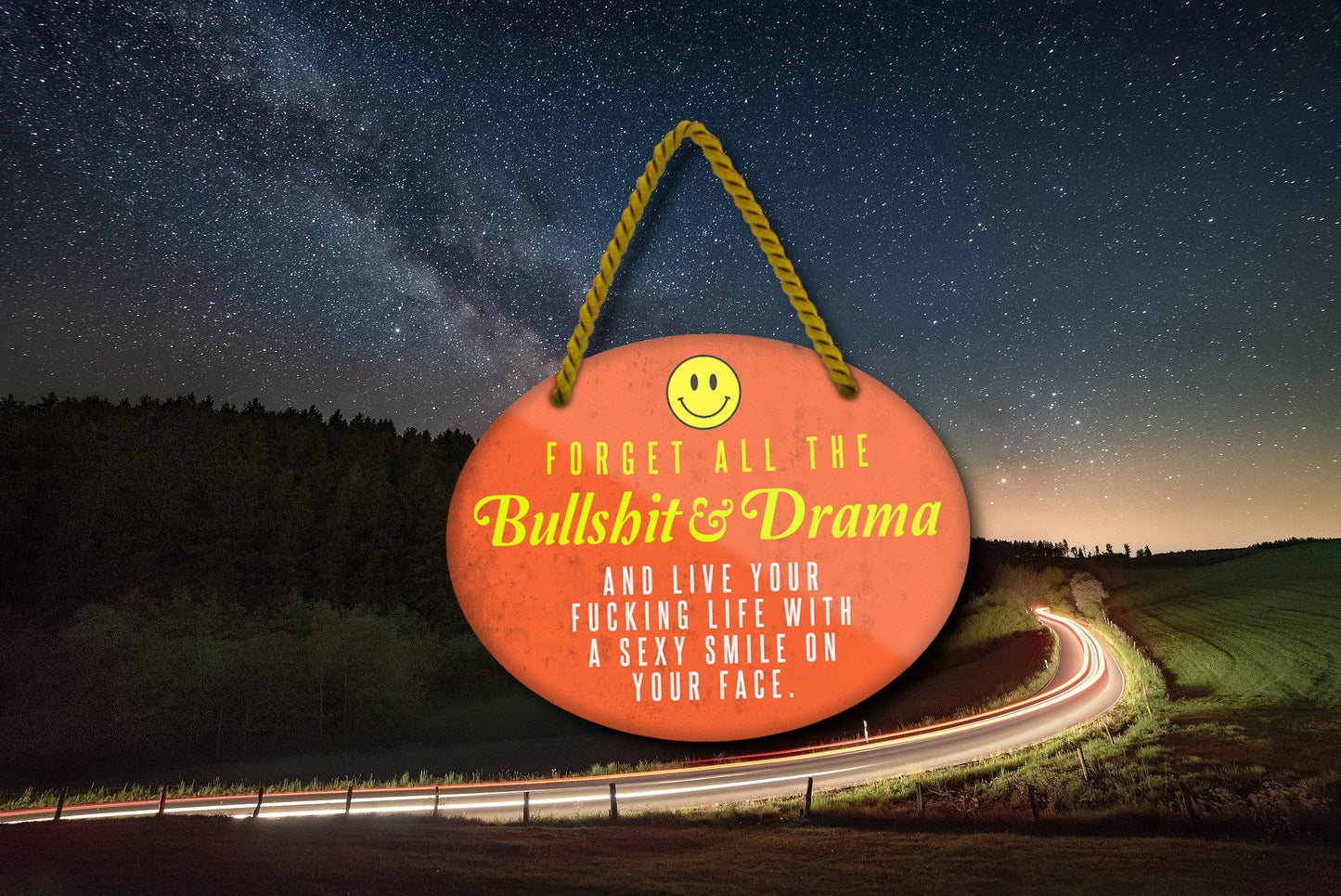 Blechschild ''Forget all the Bullshit & Drama'' 18x14cm