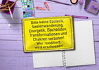 Blechschild ''Bitte keine Esoterik, Seelenwanderung Chakren'' 20x30cm