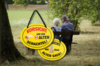 Blechschild ''Vorsicht vor dem alten Sack'' 18x14cm