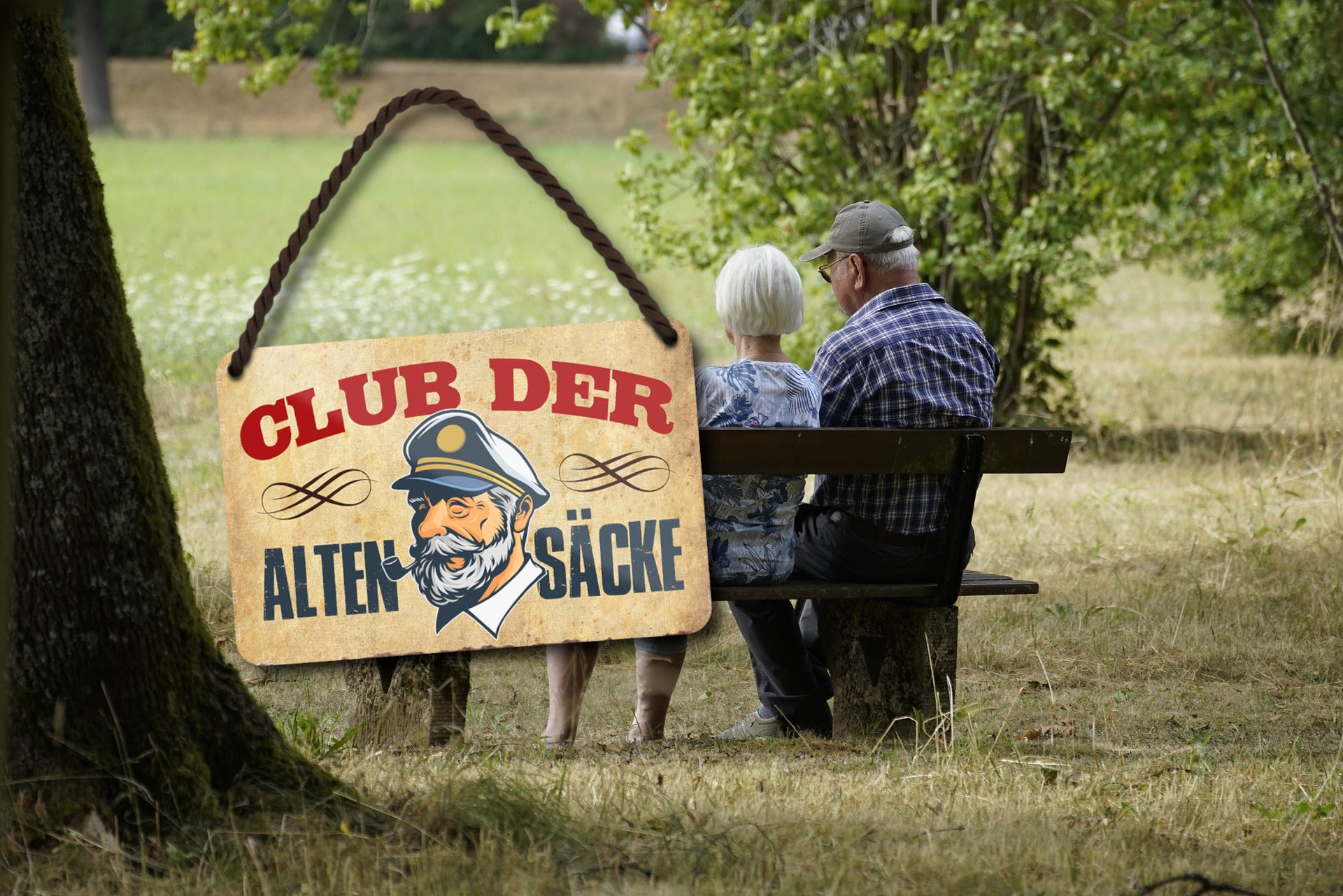 Blechschild ''Club der alten Säcke'' 18x12cm