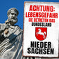 Blechschild ''Achtung Lebensgefahr Niedersachsen'' 20x30cm