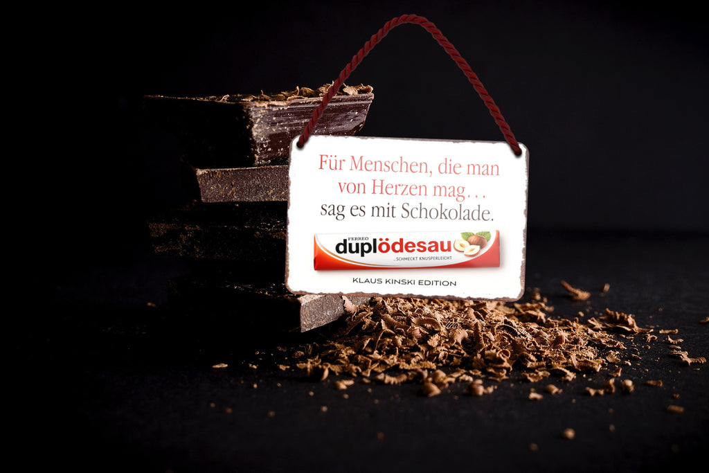 Blechschild ''Für Menschen die man mag Duplödesau'' 18x12cm