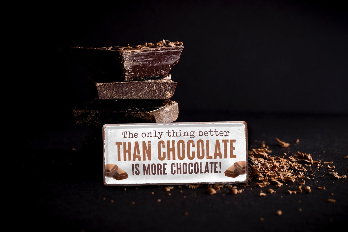 Blechschild ''The only thing better Chocolate more Chocolate'' 28x12cm