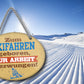 Blechschild ''Zum Skifahren geboren, zur Arbeit gezwungen'' 18x14cm