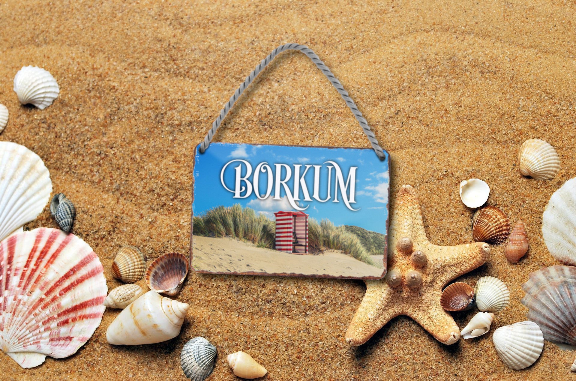 Blechschild ''Borkum'' 18x12cm