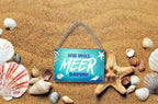 Blechschild ''Ich will Meer davon'' 18x12cm
