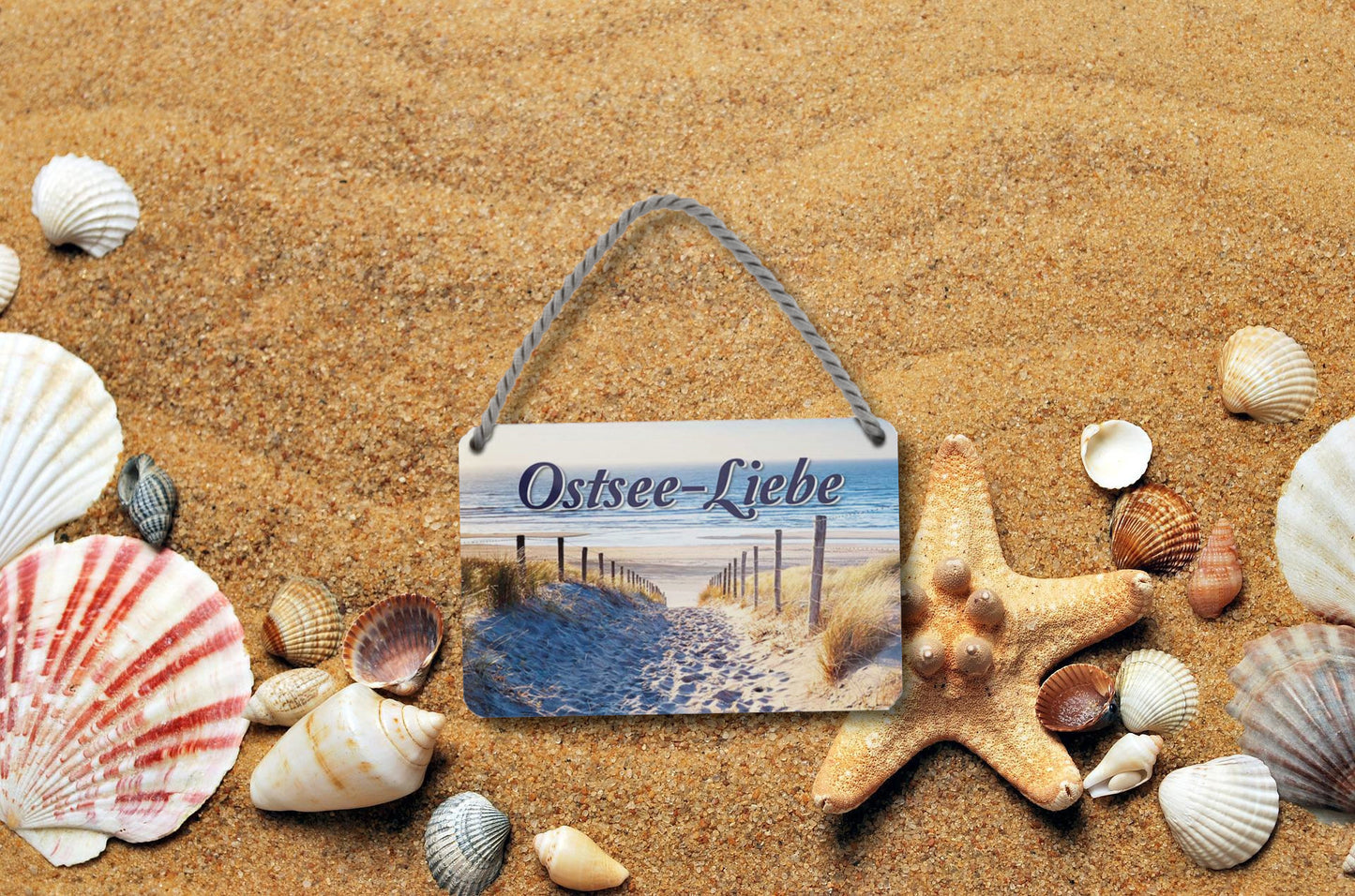 Blechschild ''Ostsee-Liebe (Sandweg zum Meer)'' 18x12cm