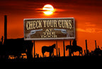 Blechschild ''Check your guns'' 28x12cm