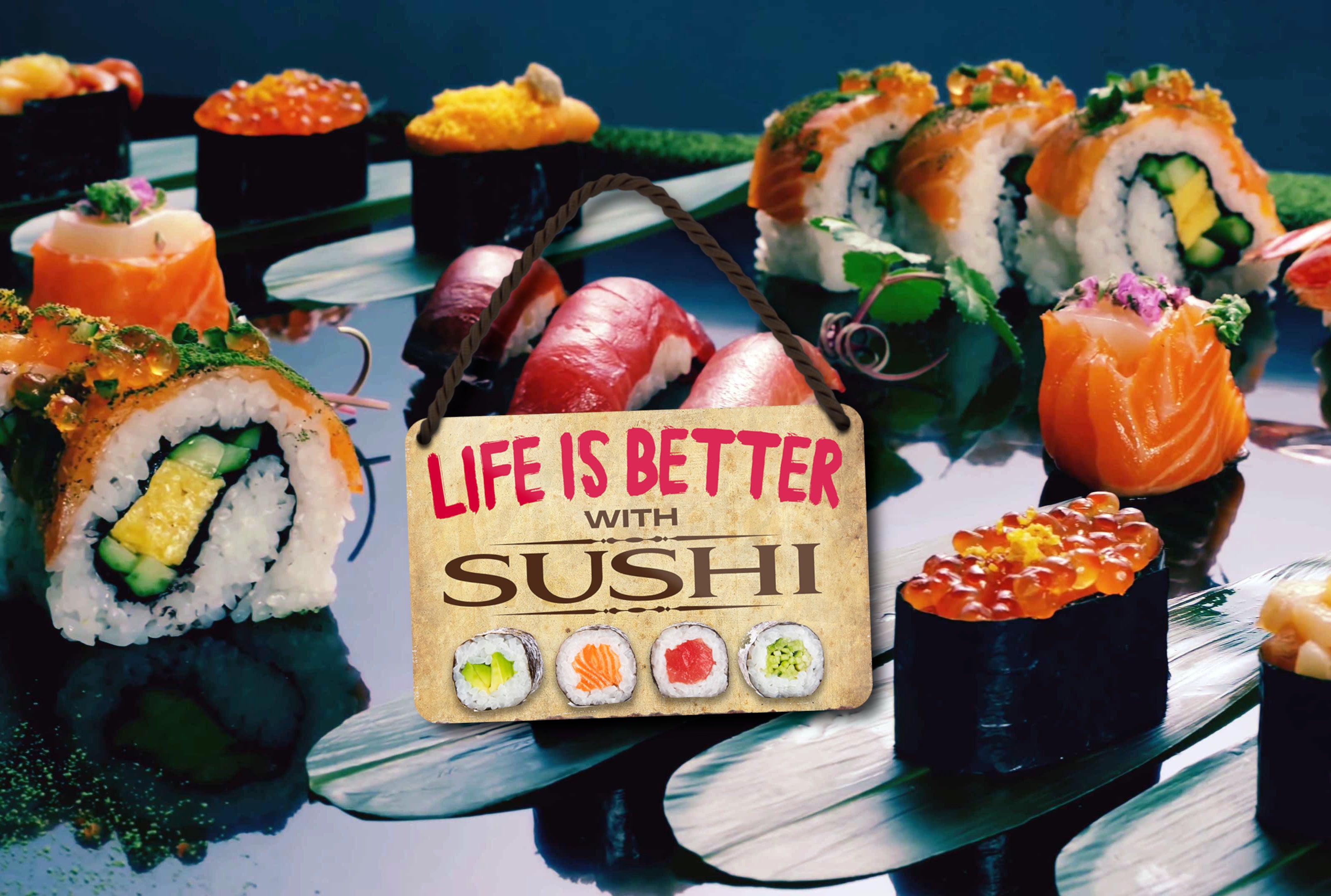 Blechschild ''Life is better Sushi'' 18x12cm