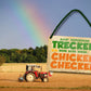 Blechschild ''Auf meinem Trecker bin ich der Chicken Checker'' 18x12cm