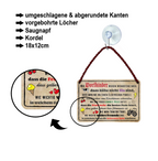 Blechschild ''Wir Dorfkinder wissen wenigstens noch (braun)'' 18x12cm