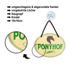 Blechschild ''Ponyhof'' 18x14cm