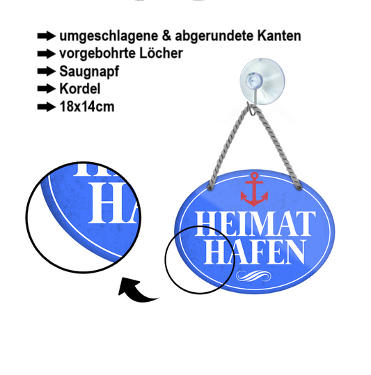 Blechschild ''Heimathafen'' 18x14cm