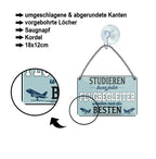 Blechschild ''Studieren kann jeder Flugbegleiter'' 18x12cm
