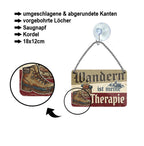 Blechschild ''Wandern ist meine Therapie'' 18x12cm