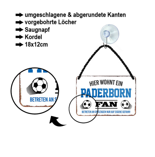 Blechschild ''Paderborn Fan'' 18x12cm