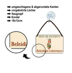 Blechschild ''Heid im Angebot. Beleidigte Leberwurst'' 18x12cm
