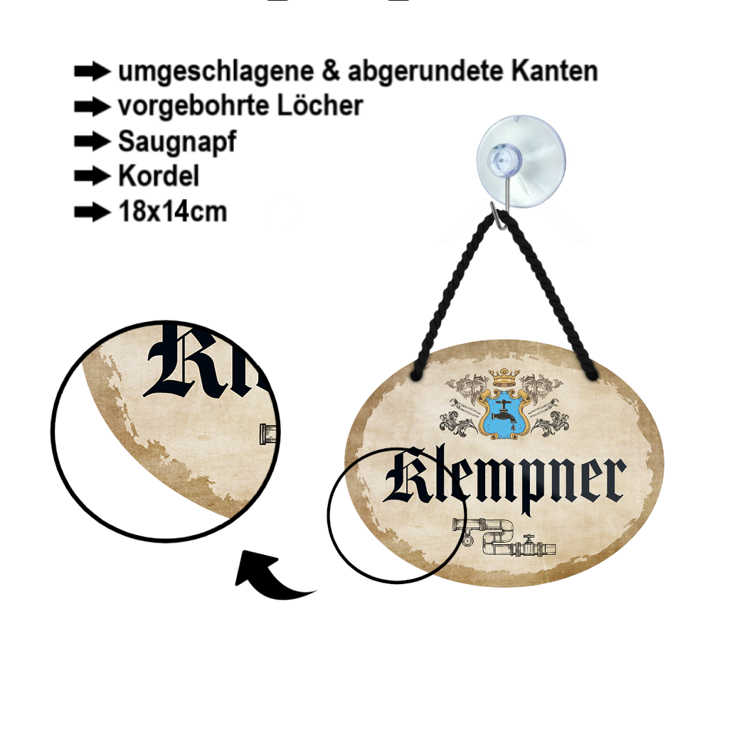 Blechschild ''Klempner'' 18x14cm