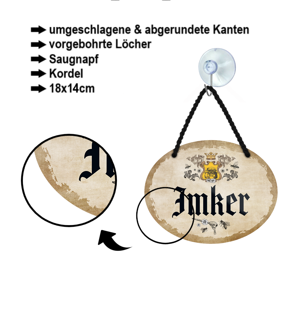 Blechschild ''Imker'' 18x14cm