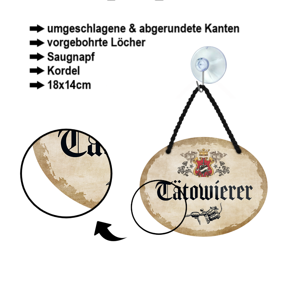 Blechschild ''Tatowierer'' 18x14cm