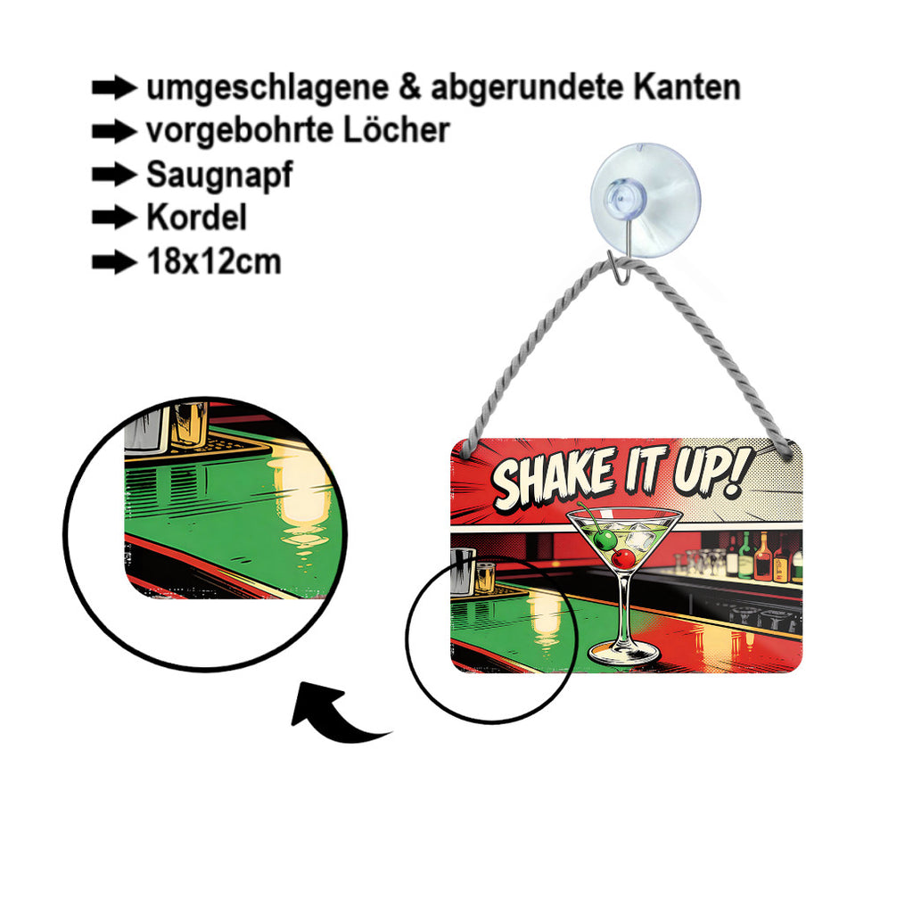Blechschild ''Shake it Up!'' 18x12cm