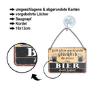Blechschild ''Geld allein macht nicht glücklich Bier'' 18x12cm