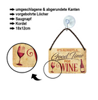 Blechschild ''Good time for Wine'' 18x12cm