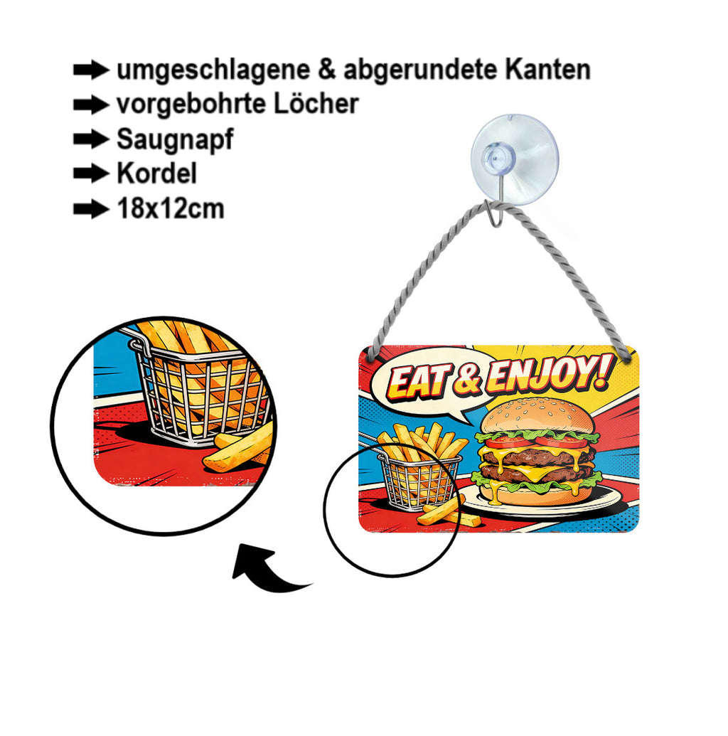 Blechschild ''Eat & Enjoy (normal)'' 18x12cm