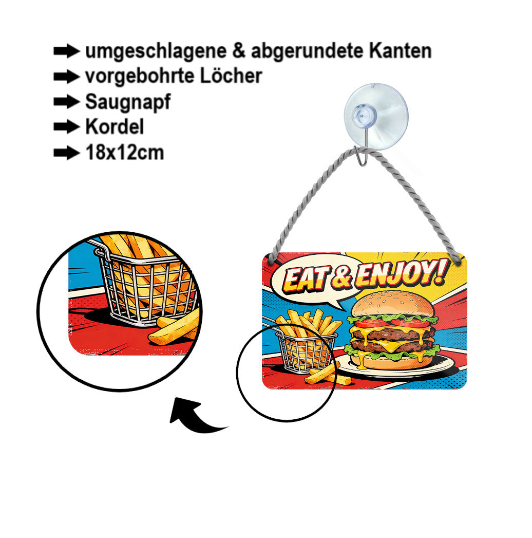 Blechschild ''Eat & Enjoy (normal)'' 18x12cm