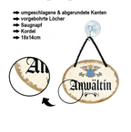 Blechschild ''Anwältin'' 18x14cm