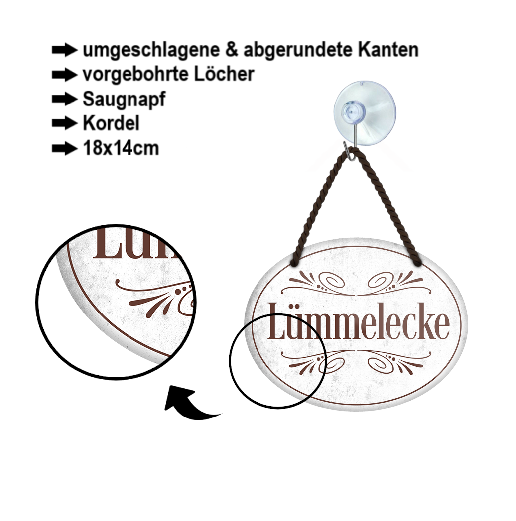 Blechschild ''Lümmelecke'' 18x14cm