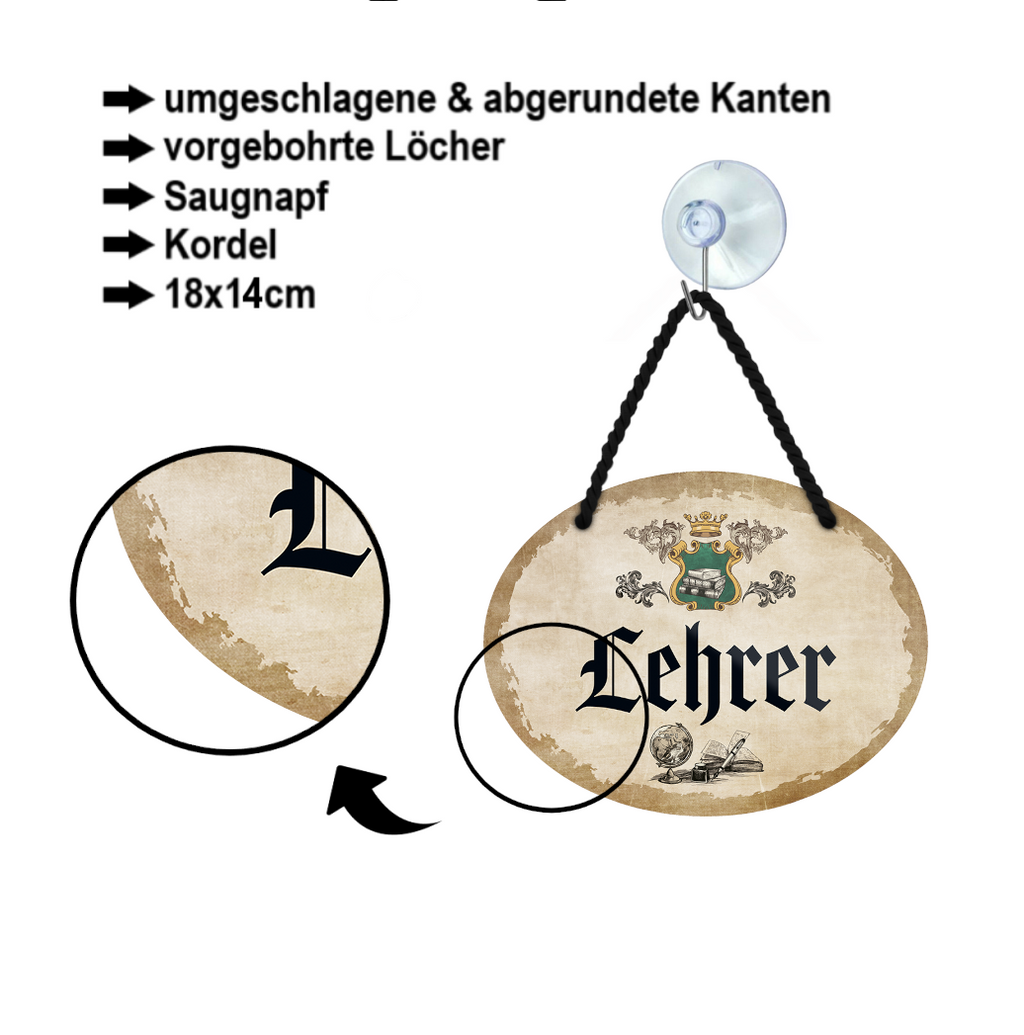 Blechschild ''Lehrer'' 18x14cm