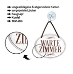 Blechschild ''Wartezimmer'' 18x14cm
