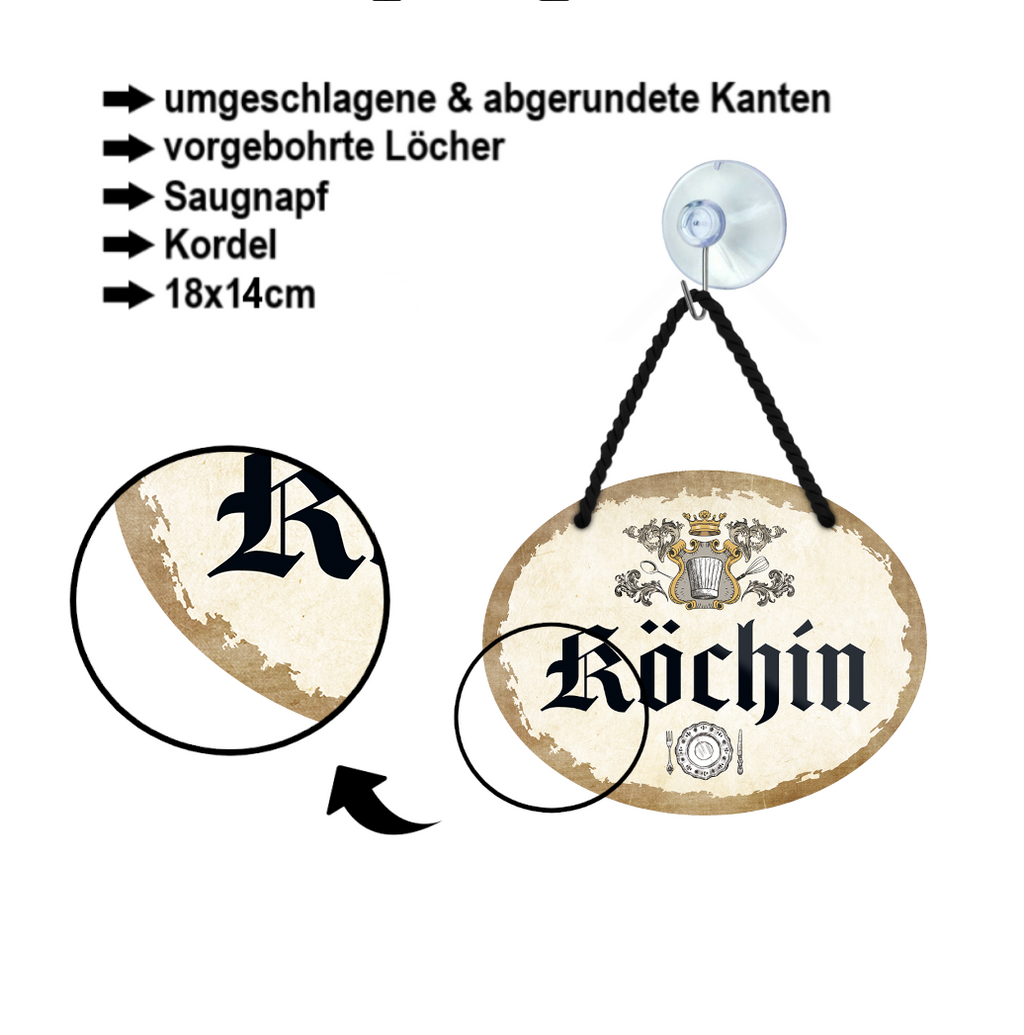 Blechschild ''Köchin'' 18x14cm