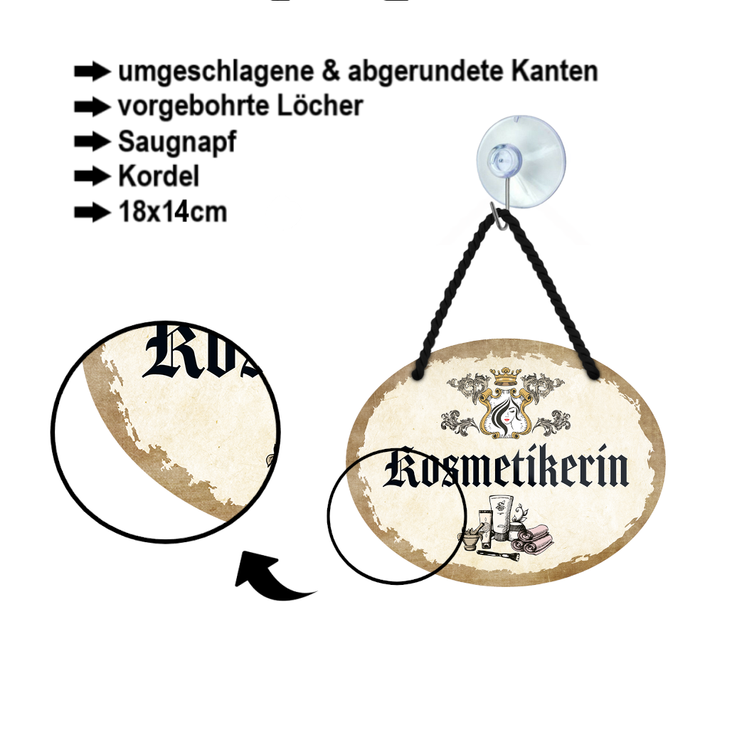 Blechschild ''Kosmetikerin'' 18x14cm