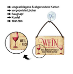 Blechschild ''Wein, weil Bärchenpflaster nicht mehr helfen'' 18x12cm