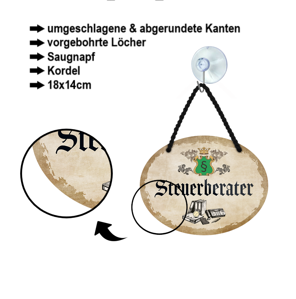 Blechschild ''Steuerberater'' 18x14cm